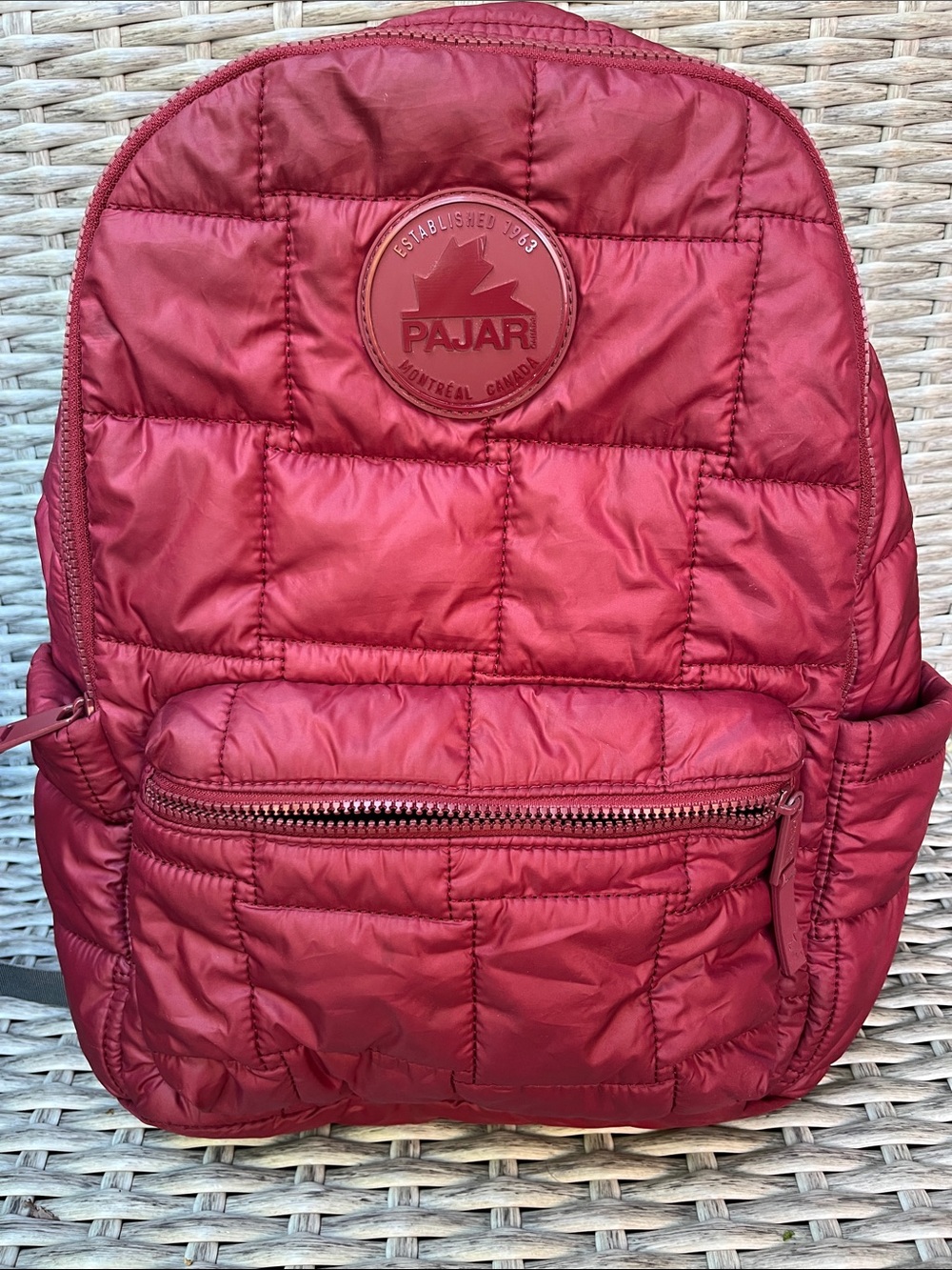Pajar Quilted Burgundy Backpack
